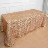 90x156inch Matte Champagne Big Payette Sequin Rectangular Tablecloth - Premium Collection