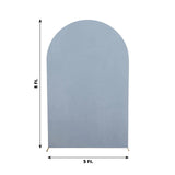 8ft Matte Dusty Blue Spandex Fitted Wedding Arch Cover For Round Top Chiara Backdrop Stand