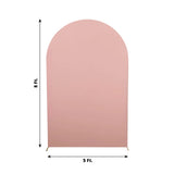 8ft Matte Dusty Rose Spandex Fitted Wedding Arch Cover For Round Top Chiara Backdrop Stand