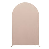 8ft Matte Nude Spandex Fitted Wedding Arch Cover For Round Top Chiara Backdrop Stand