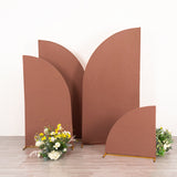 Set of 4 Matte Terracotta (Rust) Spandex Half Moon Chiara Backdrop Stand Covers