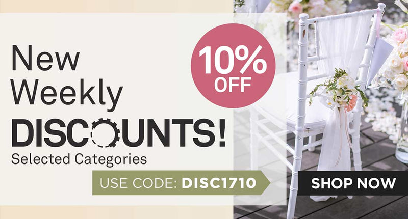 New Weekly Discounts! 10% Off Select Categories