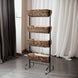 42inch 4-Tier Metal Ladder Plant Stand With Natural Wooden Log Planters