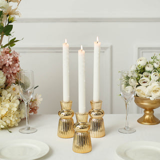 Add Elegance to Your Space with Metallic Gold Ceramic Taper Candlestick Stands