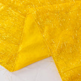Create Unforgettable Moments with the Metallic Gold Tinsel Shag Tablecloth