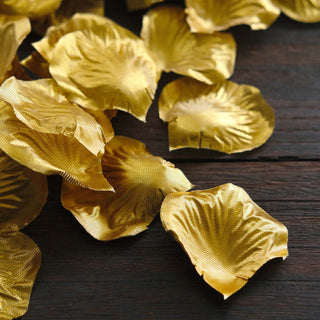 Add Festive Joy with Metallic Gold Silk Rose Petals