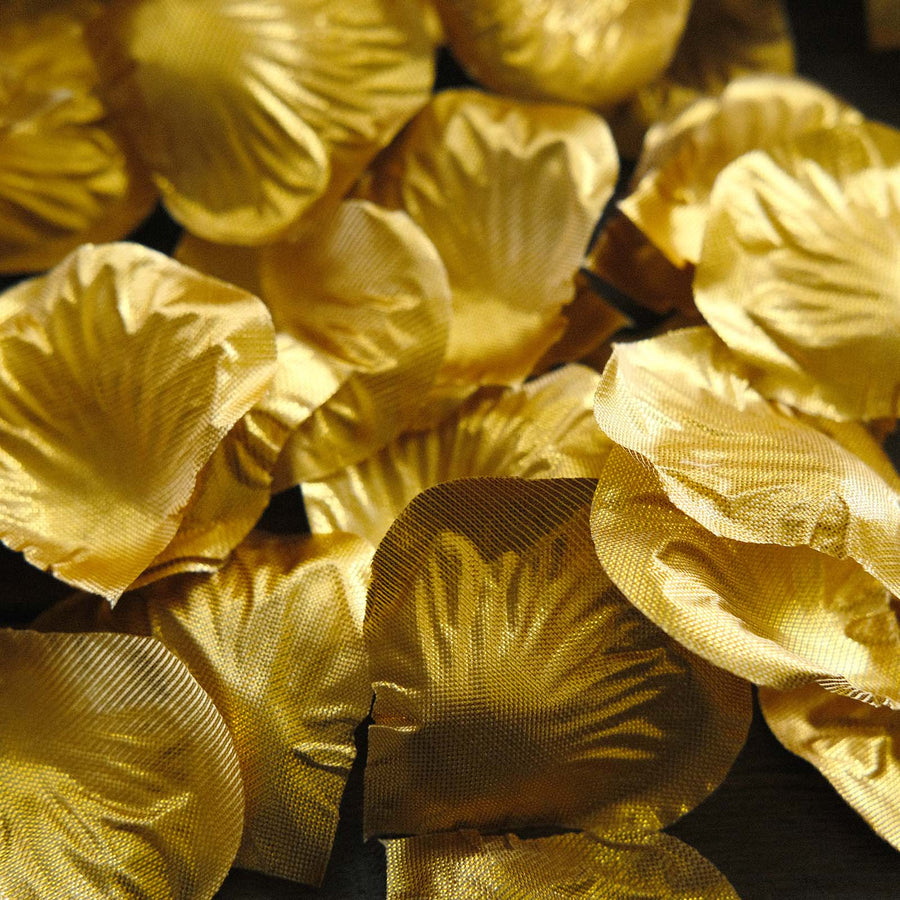 500 Pack Metallic Gold Silk Rose Petals Table Confetti or Floor Scatters#whtbkgd