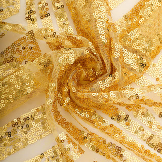 Elevate Your Event Decor with Gold Geometric Diamond Glitz Sequin Cloth Napkins