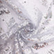 Silver Geometric Diamond Glitz Sequin Dinner Napkins, Decorative Reusable Cloth Napkins