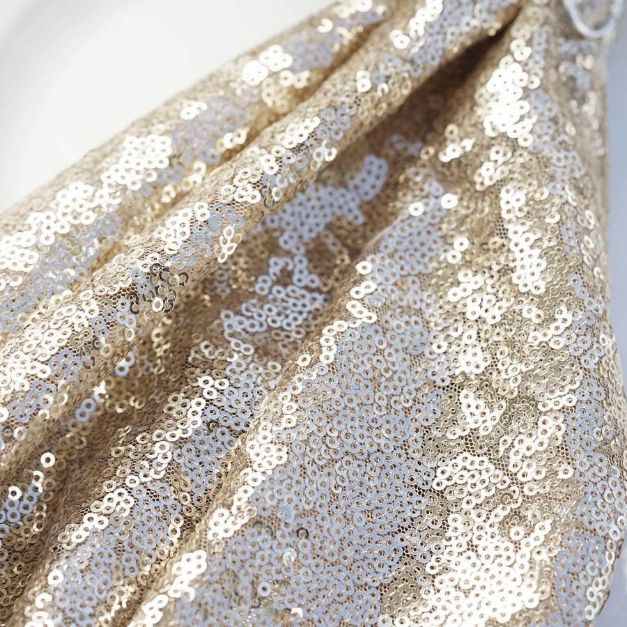 20x20Inch Champagne Premium Sequin Cloth Dinner Napkin | Reusable Linen#whtbkgd
