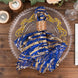 Royal Blue Gold Wave Embroidered Sequin Mesh Dinner Napkin, Reusable Decorative Napkin
