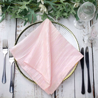 Blush Accordion Crinkle Taffeta Napkins for Every Occasion