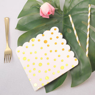 Create a Memorable Tablescape with Metallic Gold Dotted Paper Dinner Napkins