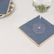 50 Pack Soft Dusty Blue 2 Ply Disposable Cocktail Napkins with Gold Foil Edge, Disposable Paper