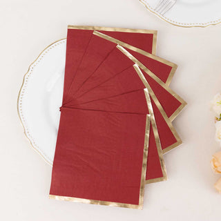 Burgundy Disposable Cocktail Napkins - Add Elegance to Your Event Decor
