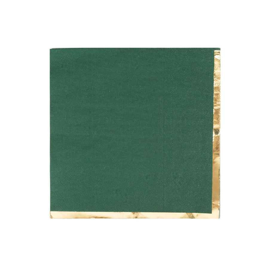 50 Pack 2 Ply Soft Hunter Emerald Green With Gold Foil Edge Dinner Paper Napkins#whtbkgd