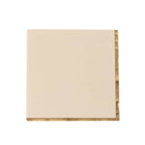 50 Pack Ivory Soft 2 Ply Disposable Cocktail Napkins with Gold Foil Edge, Paper Beverage#whtbkgd