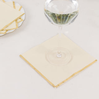 Sophistication and Practicality with Ivory Gold Foil Edged Paper Napkins