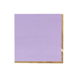 50 Pack Lavender Lilac Soft 2 Ply Disposable Cocktail Napkins with Gold Foil Edge, Paper#whtbkgd