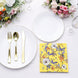 20 Pack Bright Yellow Botanical Floral Paper Cocktail Napkins, Blooming Flowers
