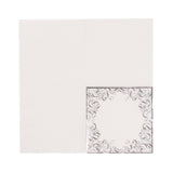 20 Pack White 3 Ply Premium Paper Cocktail Napkins with Silver Foil Lace Soft European Style Wedding