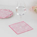 25 Pack White Pink 2-Ply Paper Beverage Napkins in French Toile Print