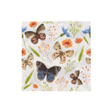 50 Pack Ivory 2-ply Paper Cocktail Napkins with Field Herbs and Butterfly Print