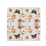 50 Pack Ivory 2-ply Paper Cocktail Napkins with Field Herbs and Butterfly Print#whtbkgd