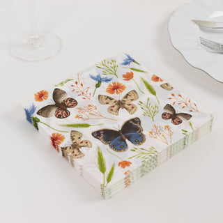 Add Beauty to Your Table Setting with Ivory Butterfly Beverage Napkins