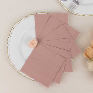 Convenient and Stylish 2-Ply Paper Napkins in Dusty Rose