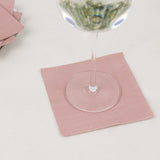 Dusty Rose Soft 2-Ply Disposable Cocktail Napkins, Paper Beverage Napkins - 18GSM