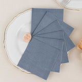 50 Pack Dusty Blue Soft 2-Ply Disposable Cocktail Napkins, Paper Beverage Napkins 18 GSM 5inch