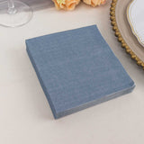 50 Pack Dusty Blue Soft 2-Ply Disposable Cocktail Napkins, Paper Beverage Napkins 18 GSM 5inch