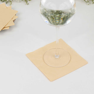Convenient and Stylish Beige Disposable Party Napkins