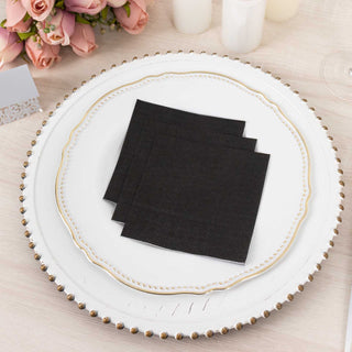 Black Soft 2-Ply Disposable Cocktail Napkins - The Perfect Addition to Your Event