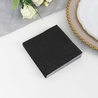 Enhance Your Table Setting with Black Disposable Cocktail Napkins
