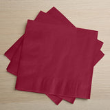 50 Pack | 5x5inch Burgundy Soft 2-Ply Disposable Cocktail Napkins