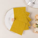 50 Pack 5x5inch Gold Soft 2-Ply Disposable Cocktail Napkins, Paper Beverage Napkins