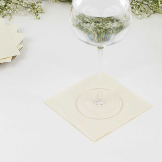 Ivory Soft 2-Ply Disposable Cocktail Napkins - Enhance Your Event Decor