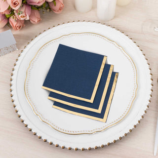 <strong>Soft 2 Ply Navy Blue Disposable Cocktail Napkins</strong>
