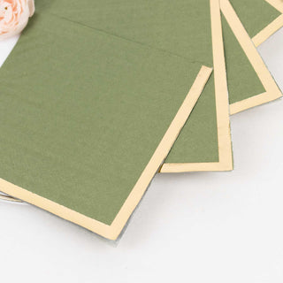 <strong>Soft 2 Ply Olive Green Disposable Cocktail Napkins</strong>