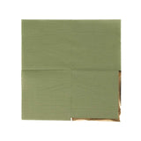 50 Pack Olive Green Disposable Cocktail Napkins with Gold Foil Edge#whtbkgd
