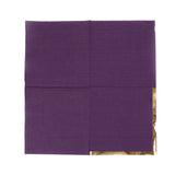 50 Pack Purple Disposable Cocktail Napkins with Gold Foil Edge#whtbkgd