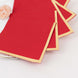 50 Pack Red Disposable Cocktail Napkins with Gold Foil Edge