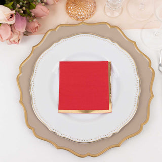 <strong>Gilded Red Paper Party Napkins </strong>