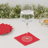 Convenient and Stylish Red Soft 2-Ply Disposable Cocktail Napkins