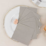 Elegant Silver Soft 2-Ply Disposable Cocktail Napkins - Add Style to Your Event