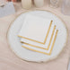 50 Pack White Disposable Cocktail Napkins with Gold Foil Edge
