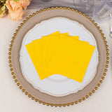 50 Pack 5"x5" Yellow Soft 2-Ply Disposable Cocktail Napkins, Paper Beverage Napkin