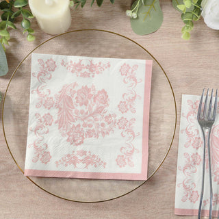 <span style="background-color:transparent;color:#000000;">Versatile White Pink 2-Ply Paper Cocktail Napkins for Various Occasions</span>